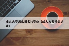 成人大专怎么报名it专业（成人大专报名方式）