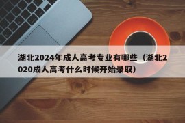 湖北2024年成人高考专业有哪些（湖北2020成人高考什么时候开始录取）