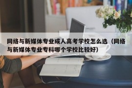 网络与新媒体专业成人高考学校怎么选（网络与新媒体专业专科哪个学校比较好）