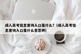 成人高考信息查询入口是什么?（成人高考信息查询入口是什么意思啊）