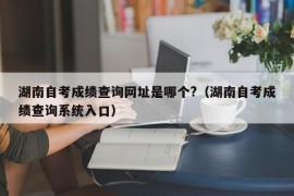 湖南自考成绩查询网址是哪个?（湖南自考成绩查询系统入口）