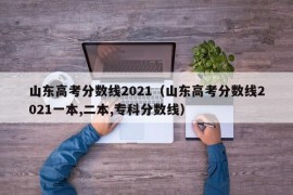 山东高考分数线2021（山东高考分数线2021一本,二本,专科分数线）