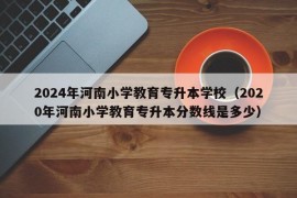 2024年河南小学教育专升本学校（2020年河南小学教育专升本分数线是多少）