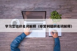 学习型组织名词解释（非营利组织名词解释）