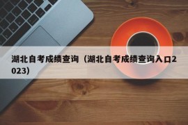 湖北自考成绩查询（湖北自考成绩查询入口2023）