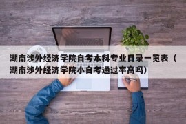 湖南涉外经济学院自考本科专业目录一览表（湖南涉外经济学院小自考通过率高吗）