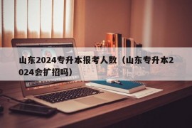 山东2024专升本报考人数（山东专升本2024会扩招吗）