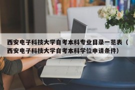 西安电子科技大学自考本科专业目录一览表（西安电子科技大学自考本科学位申请条件）