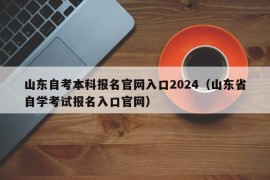 山东自考本科报名官网入口2024（山东省自学考试报名入口官网）