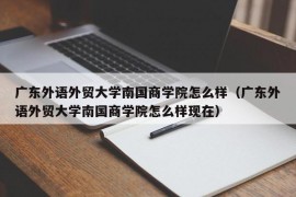 广东外语外贸大学南国商学院怎么样（广东外语外贸大学南国商学院怎么样现在）