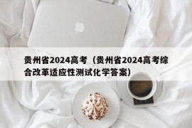 贵州省2024高考（贵州省2024高考综合改革适应性测试化学答案）