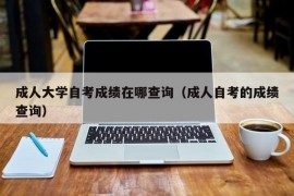 成人大学自考成绩在哪查询（成人自考的成绩查询）