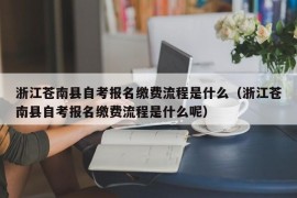 浙江苍南县自考报名缴费流程是什么（浙江苍南县自考报名缴费流程是什么呢）