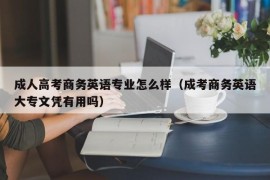 成人高考商务英语专业怎么样（成考商务英语大专文凭有用吗）